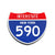 Interstate 590 New York road sign replica front view