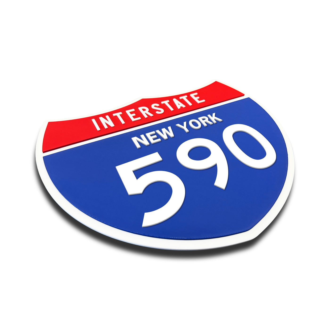 Interstate 590 – New York road sign replica three-quarter view