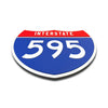 Interstate 595 Number Only road sign replica flat view