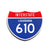 Interstate 610 Louisiana road sign replica front view