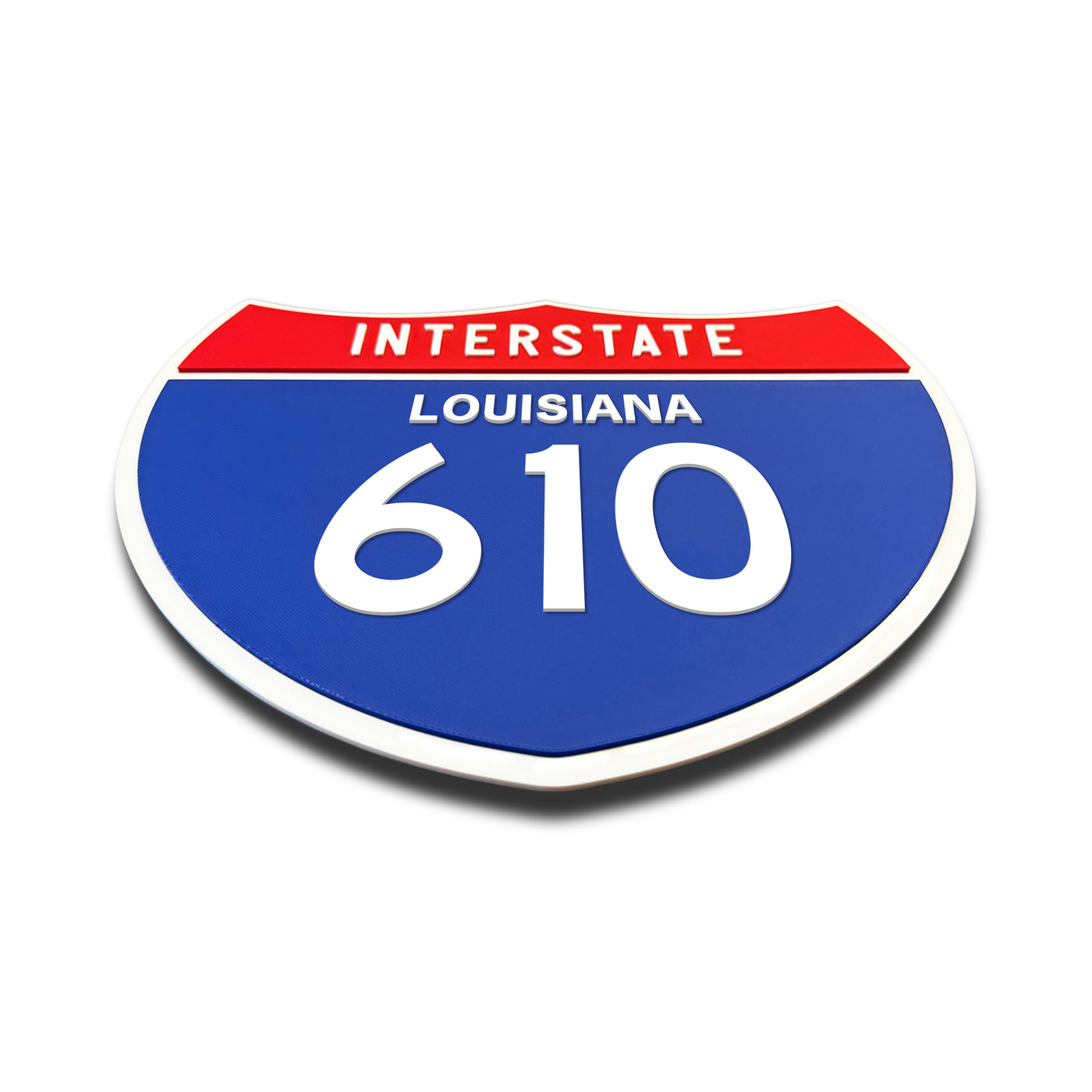 Interstate 610 – Louisiana road sign replica flat view