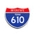 Interstate 610 Texas road sign replica front view