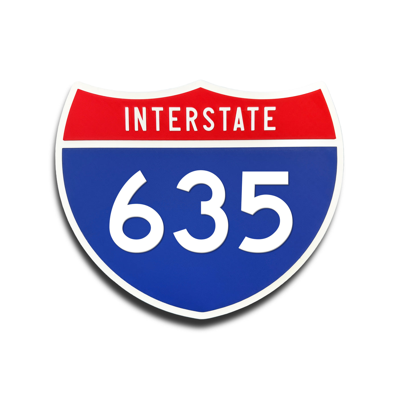 Interstate 635 Number Only road sign replica front view