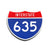 Interstate 635 Number Only road sign replica front view