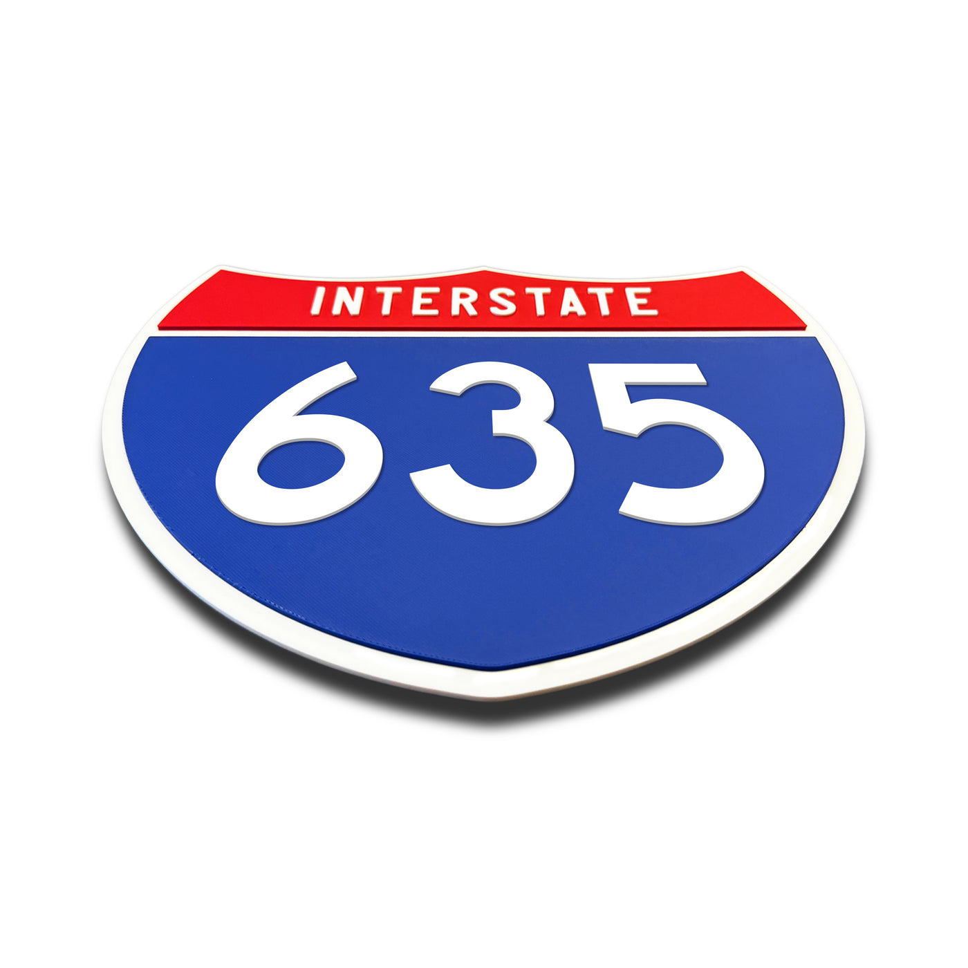 Interstate 635 Number Only road sign replica flat view