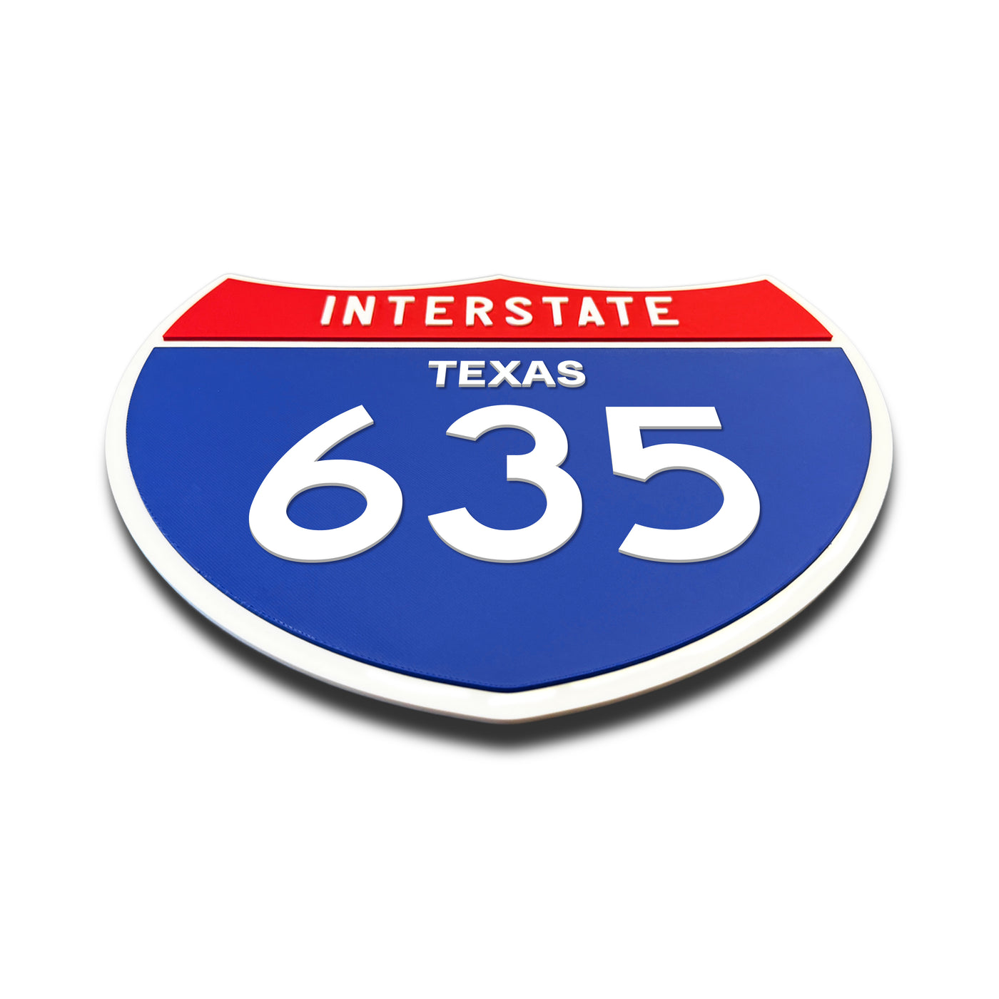 Interstate 635 – Texas road sign replica flat view