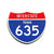 Interstate 635 Texas road sign replica front view
