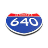 Interstate 640 Number Only road sign replica flat view