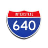 Interstate 640 Number Only road sign replica front view