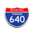 Interstate 640 Tennessee road sign replica front view