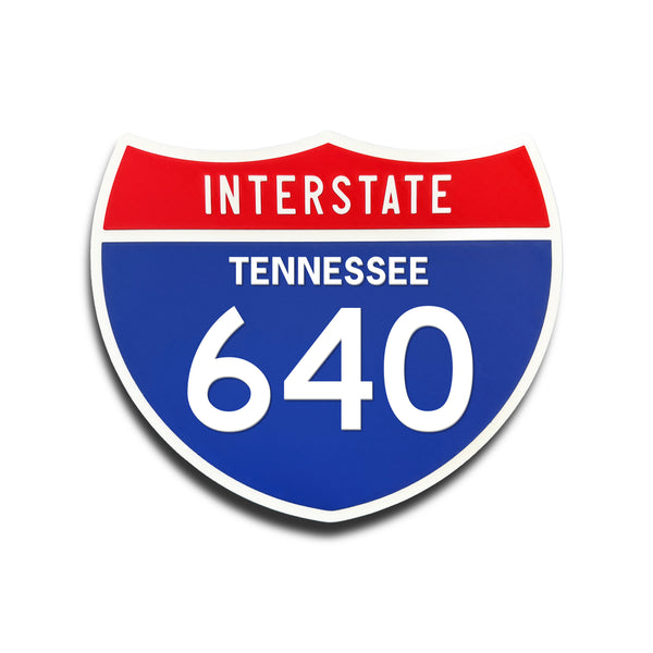 Interstate 640 Tennessee road sign replica front view