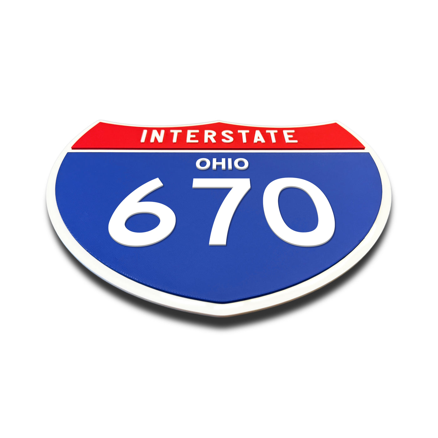 Interstate 670 – Ohio road sign replica flat view