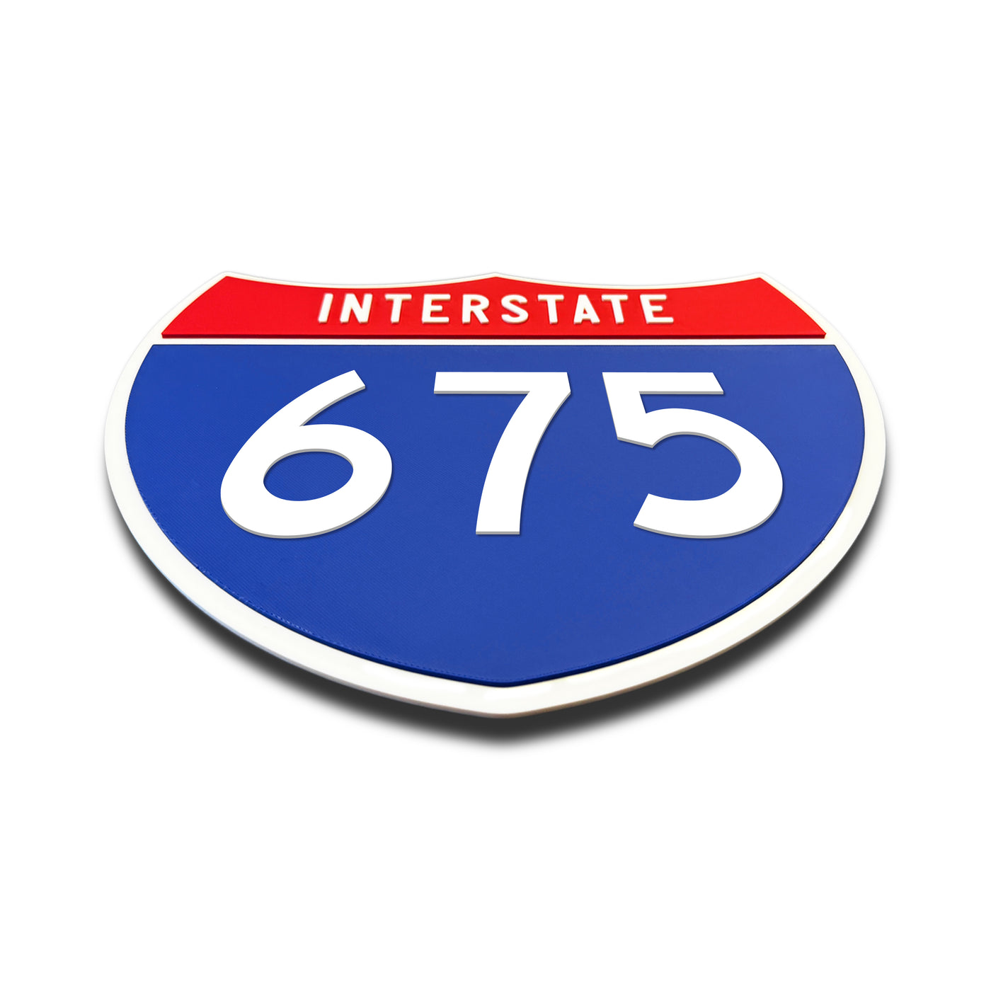 Interstate 675 Number Only road sign replica flat view