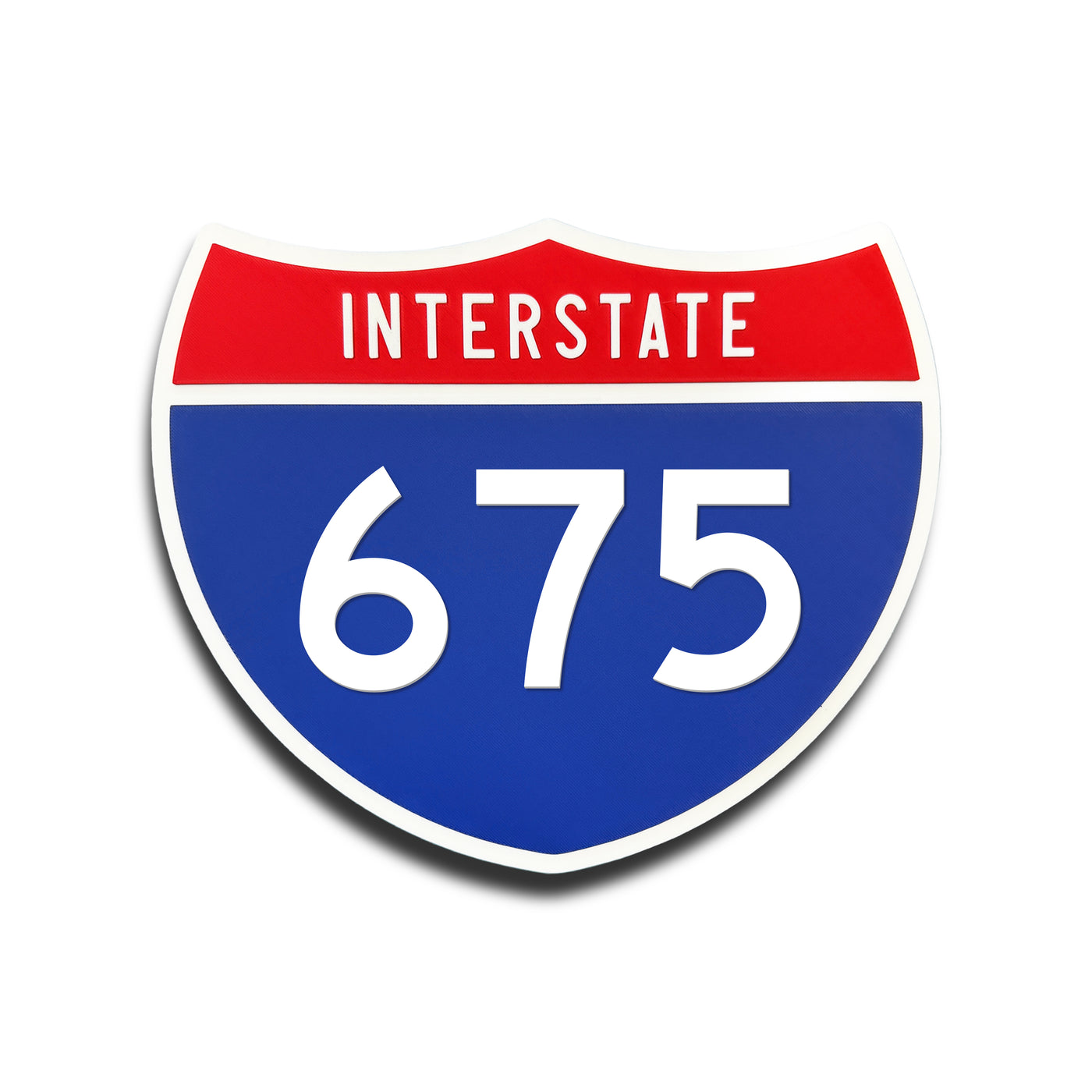 Interstate 675 Number Only road sign replica front view