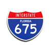 Interstate 675 Florida road sign replica front view