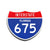 Interstate 675 Florida road sign replica front view