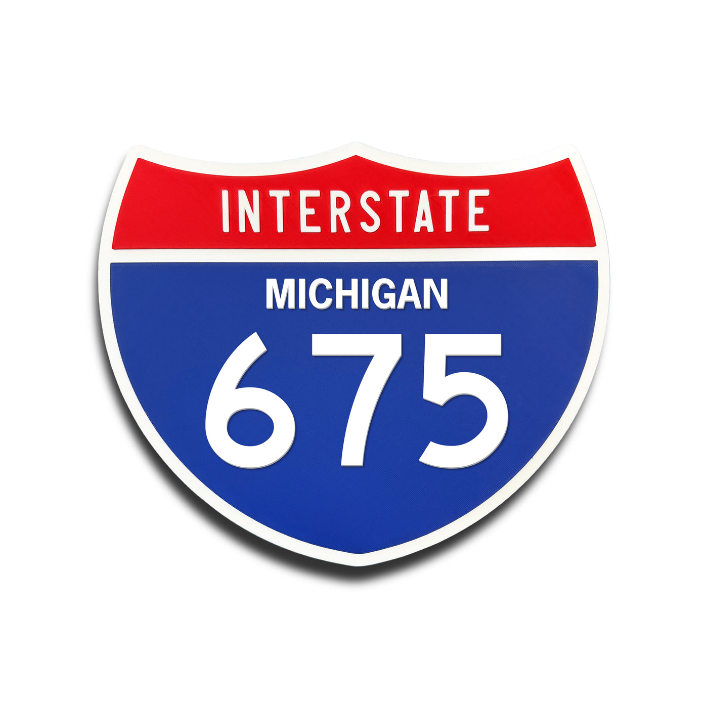Interstate 675 Michigan road sign replica front view