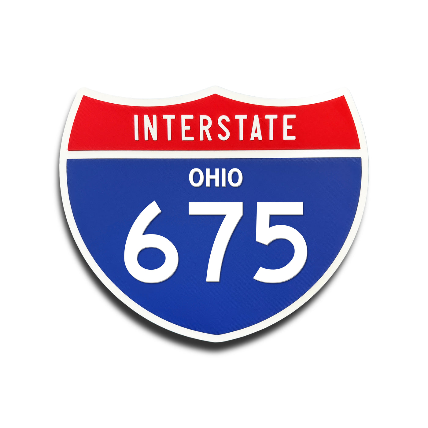Interstate 675 Ohio road sign replica front view