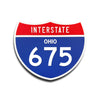 Interstate 675 Ohio road sign replica front view