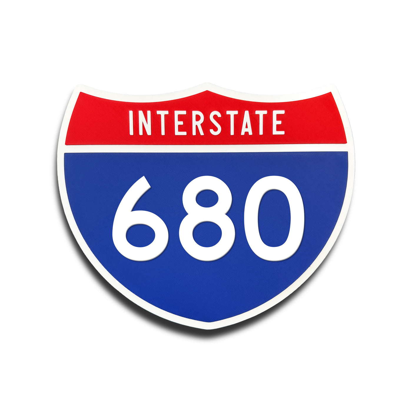 Interstate 680 Number Only road sign replica front view