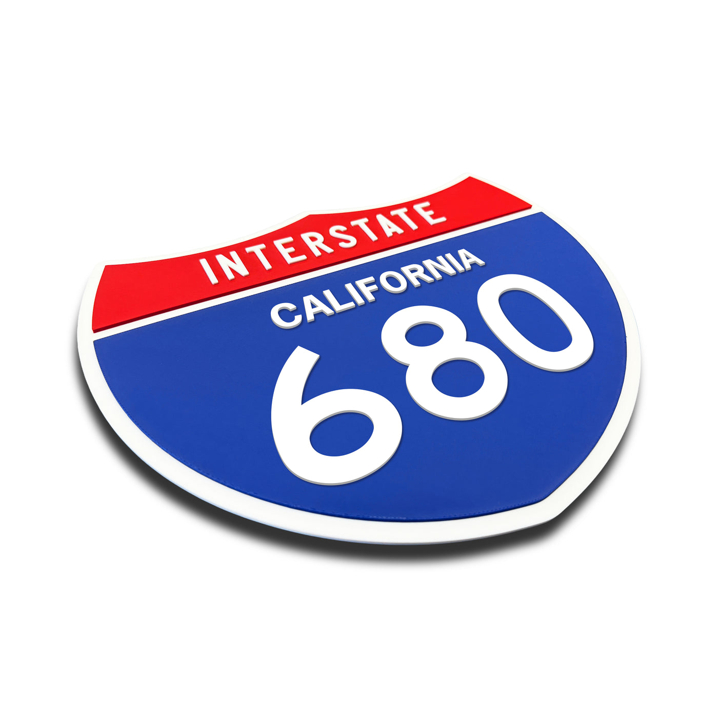 Interstate 680 – California road sign replica three-quarter view