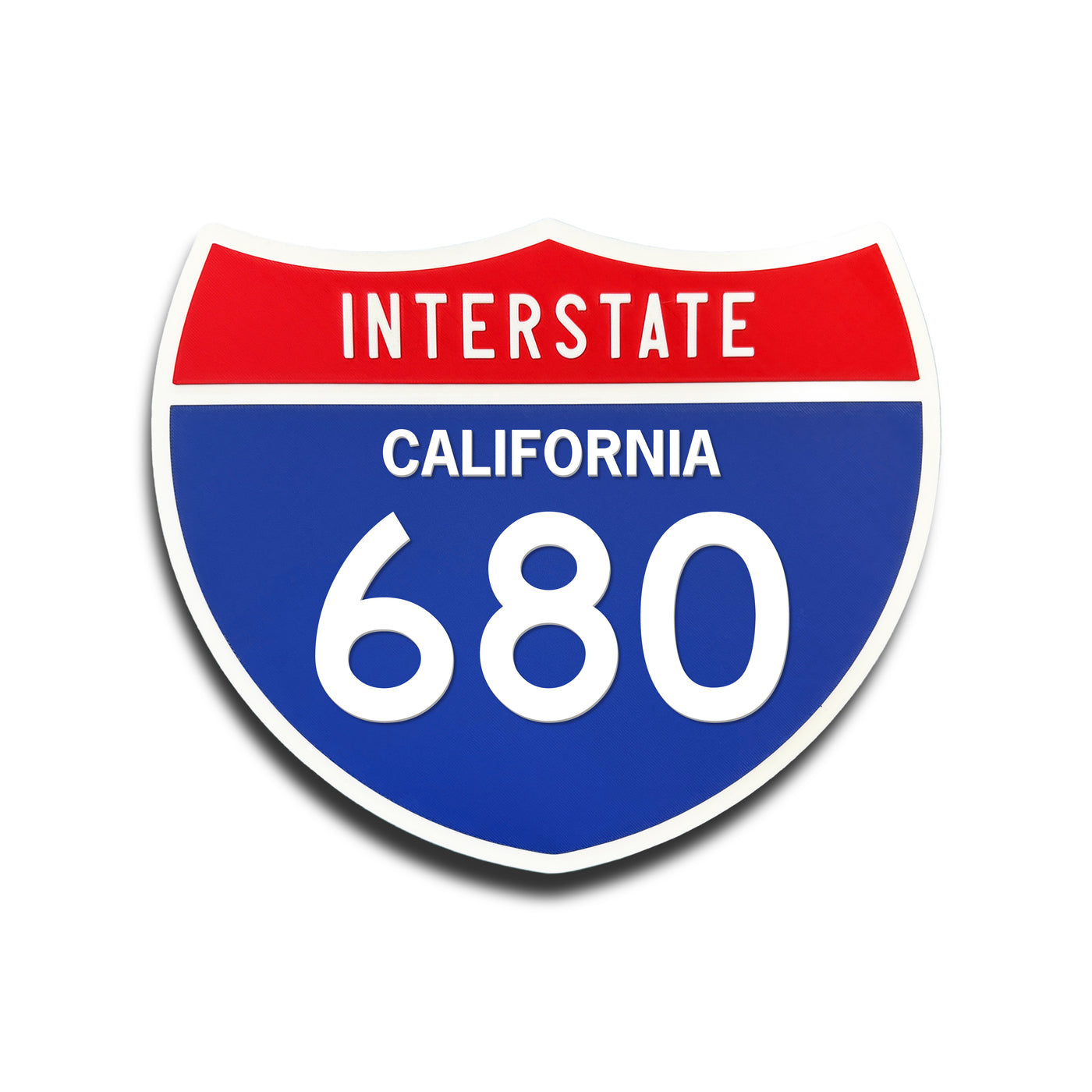 Interstate 680 California road sign replica front view