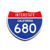 Interstate 680 California road sign replica front view