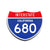 Interstate 680 California road sign replica front view