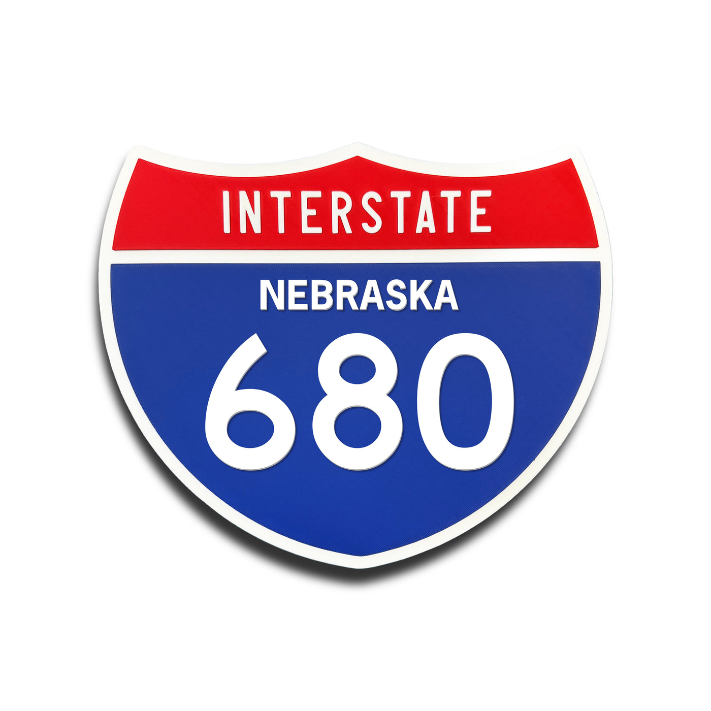 Interstate 680 Nebraska road sign replica front view