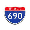 Interstate 690 Number Only road sign replica front view