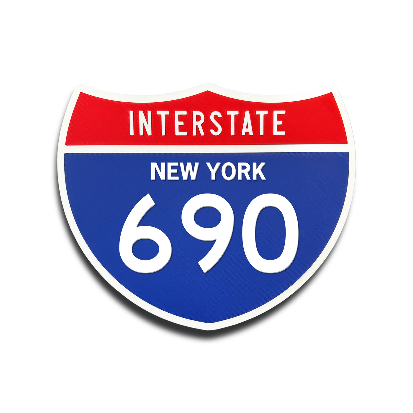Interstate 690 New York road sign replica front view