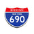 Interstate 690 New York road sign replica front view