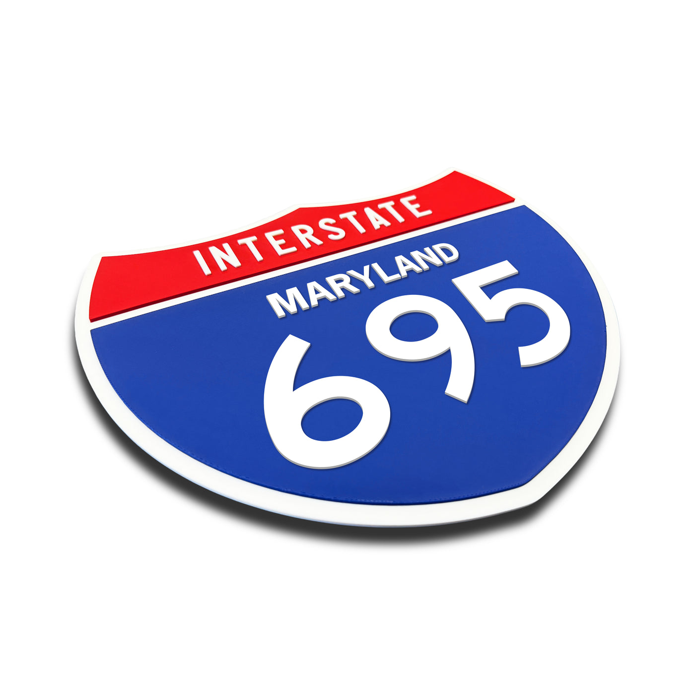 Interstate 695 – Maryland road sign replica three-quarter view