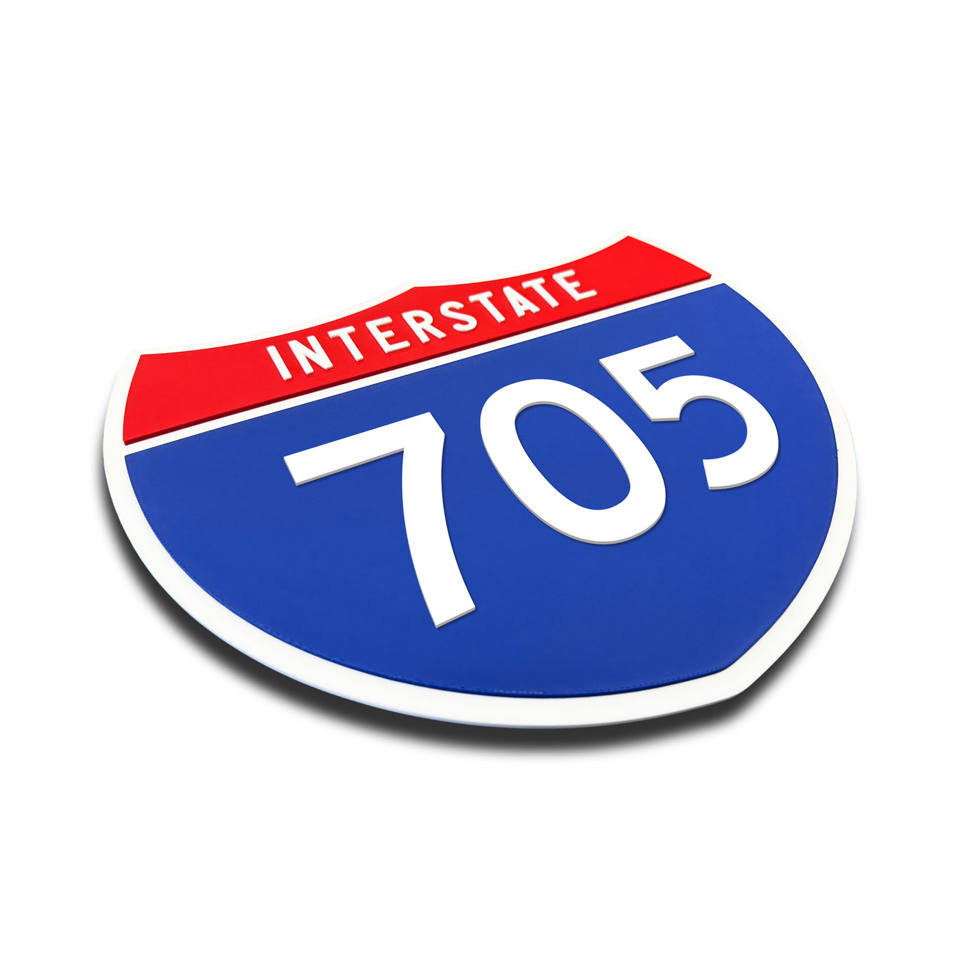 Interstate 705 Number Only road sign replica three quarter view