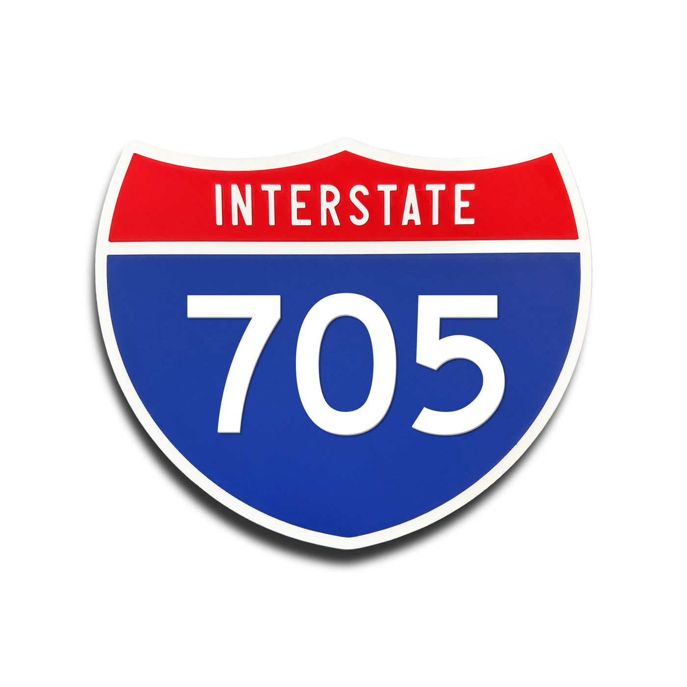 Interstate 705 Number Only road sign replica front view