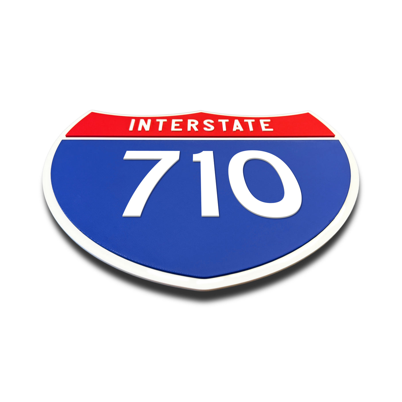 Interstate 710 Number Only road sign replica flat view