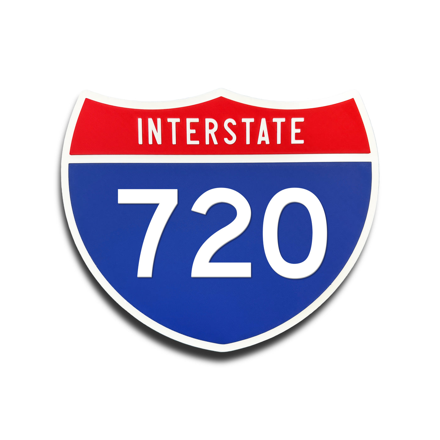 Interstate 720 Number Only road sign replica front view