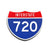 Interstate 720 Number Only road sign replica front view