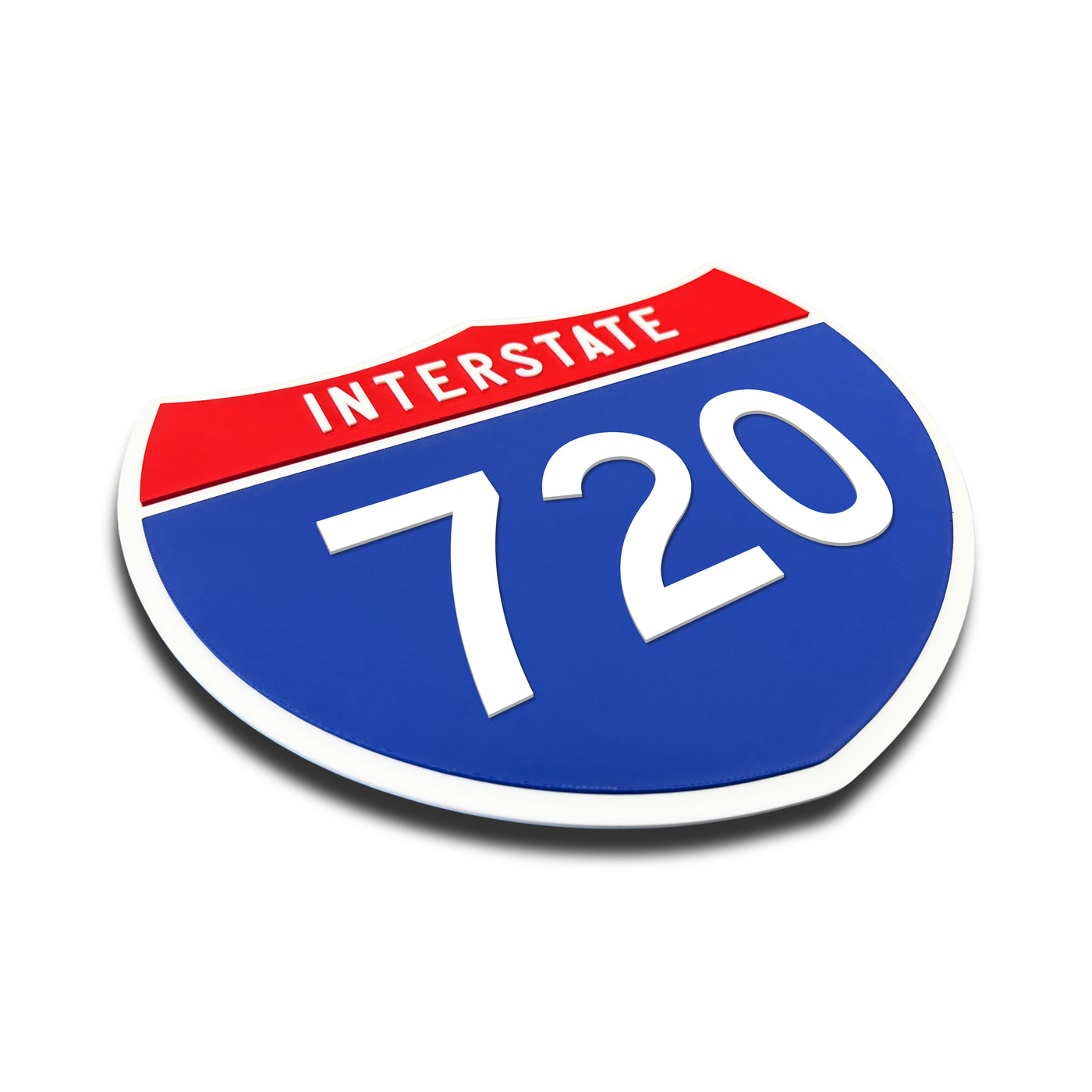 Interstate 720 Number Only road sign replica three quarter view
