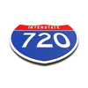 Interstate 720 Number Only road sign replica flat view