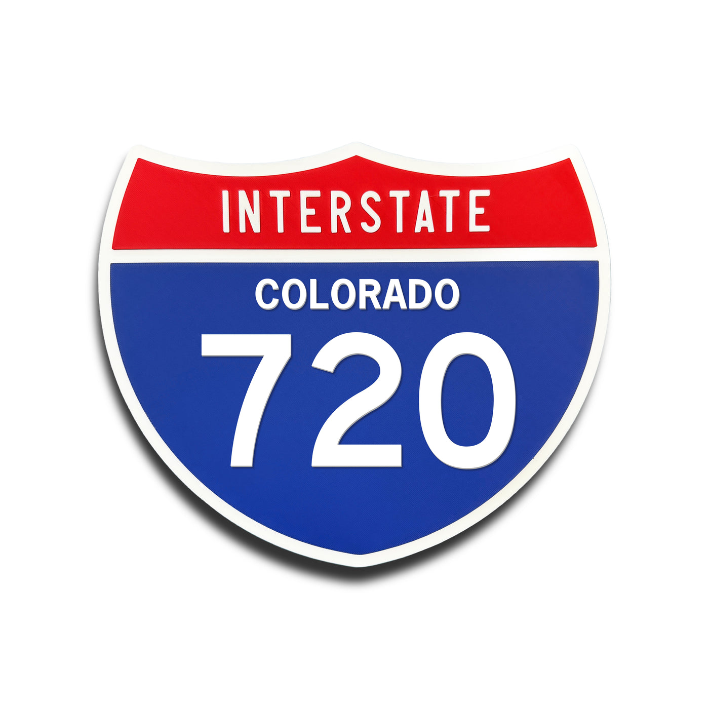 Interstate 720 Colorado road sign replica front view
