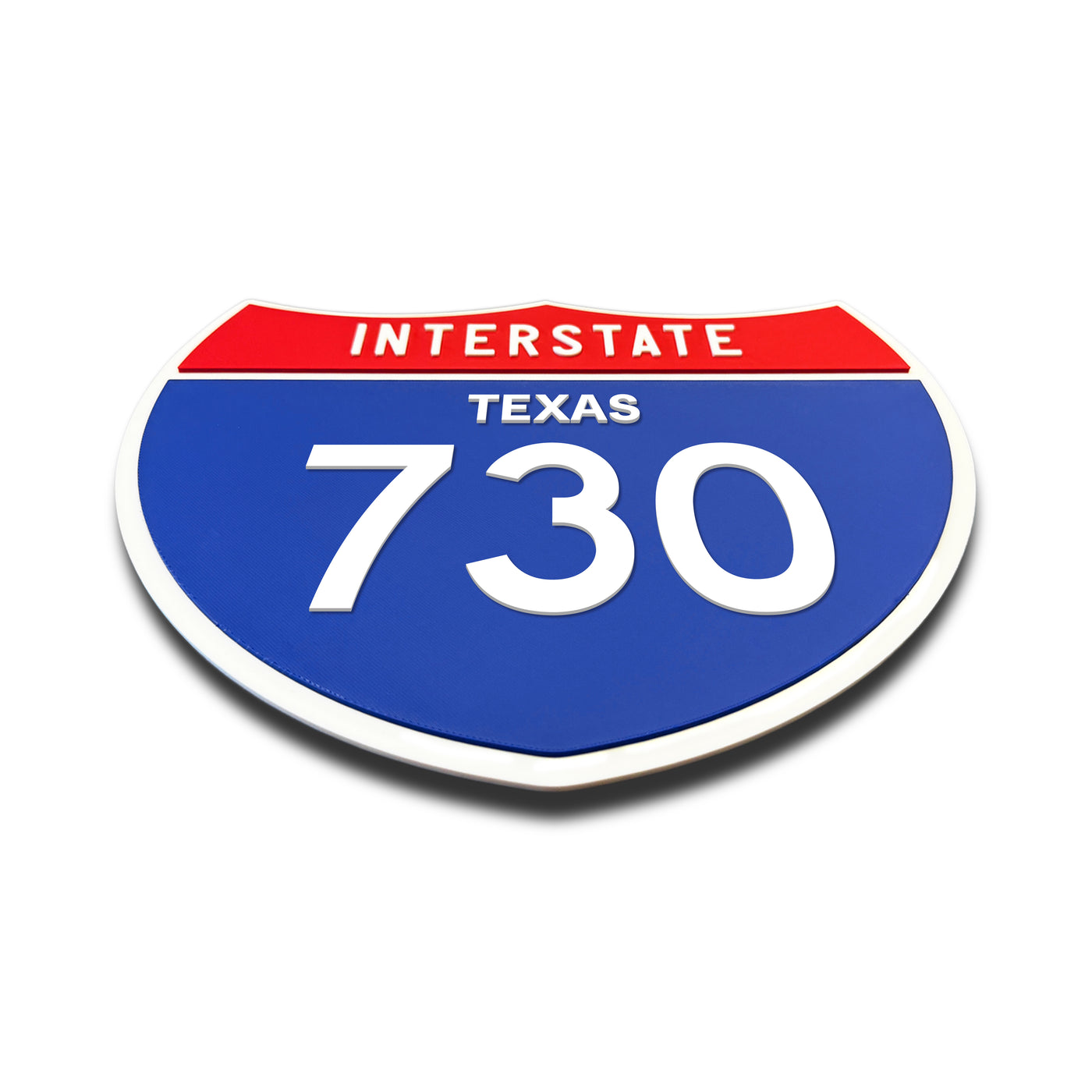 Interstate 730 – Texas road sign replica flat view