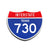 Interstate 730 Texas road sign replica front view