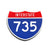 Interstate 735 Number Only road sign replica front view