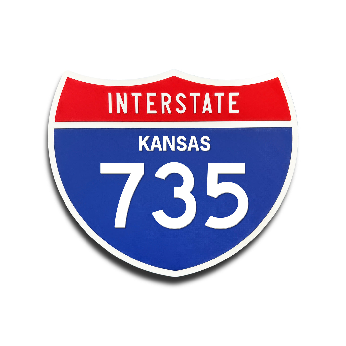 Interstate 735 Kansas road sign replica front view