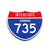 Interstate 735 Kansas road sign replica front view