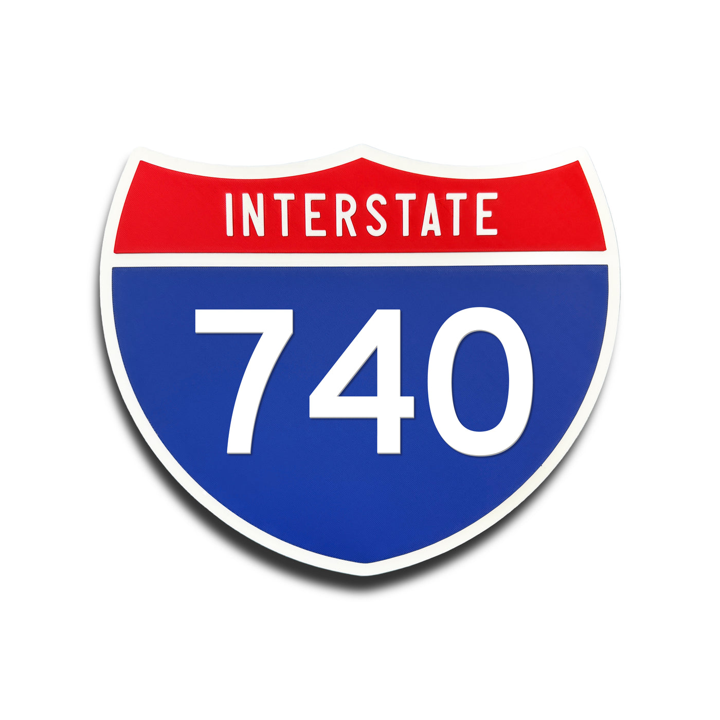 Interstate 740 Number Only road sign replica front view