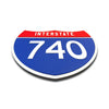 Interstate 740 Number Only road sign replica flat view