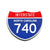 Interstate 740 North Carolina road sign replica front view