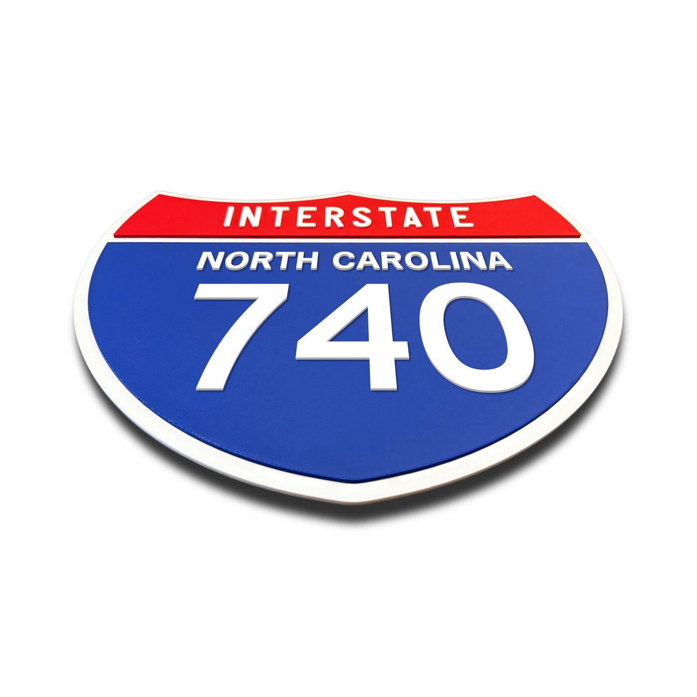 Interstate 740 – North Carolina road sign replica flat view